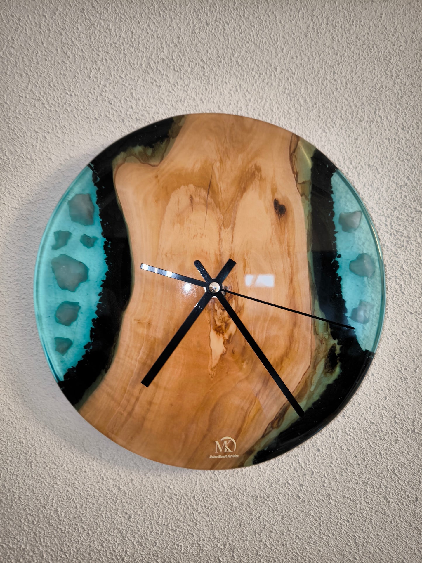 Wanduhr Blauer Fluß