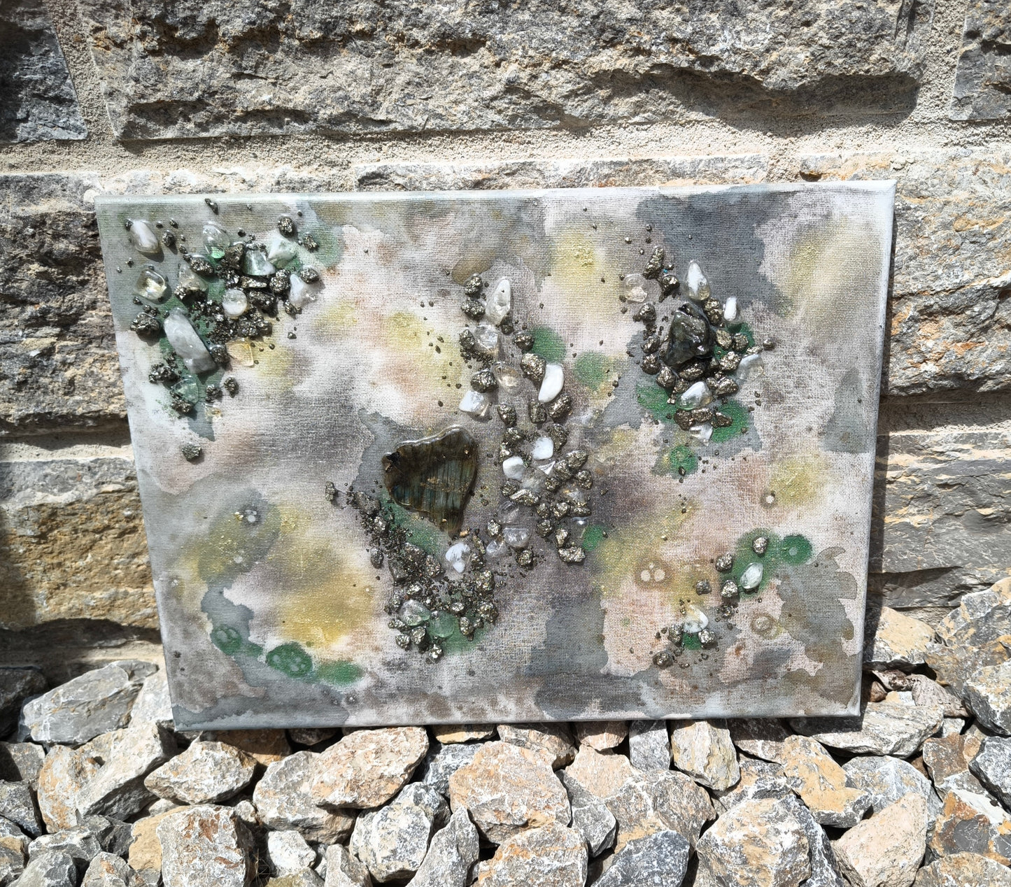 Edelsteinbild Pyrit Wolke