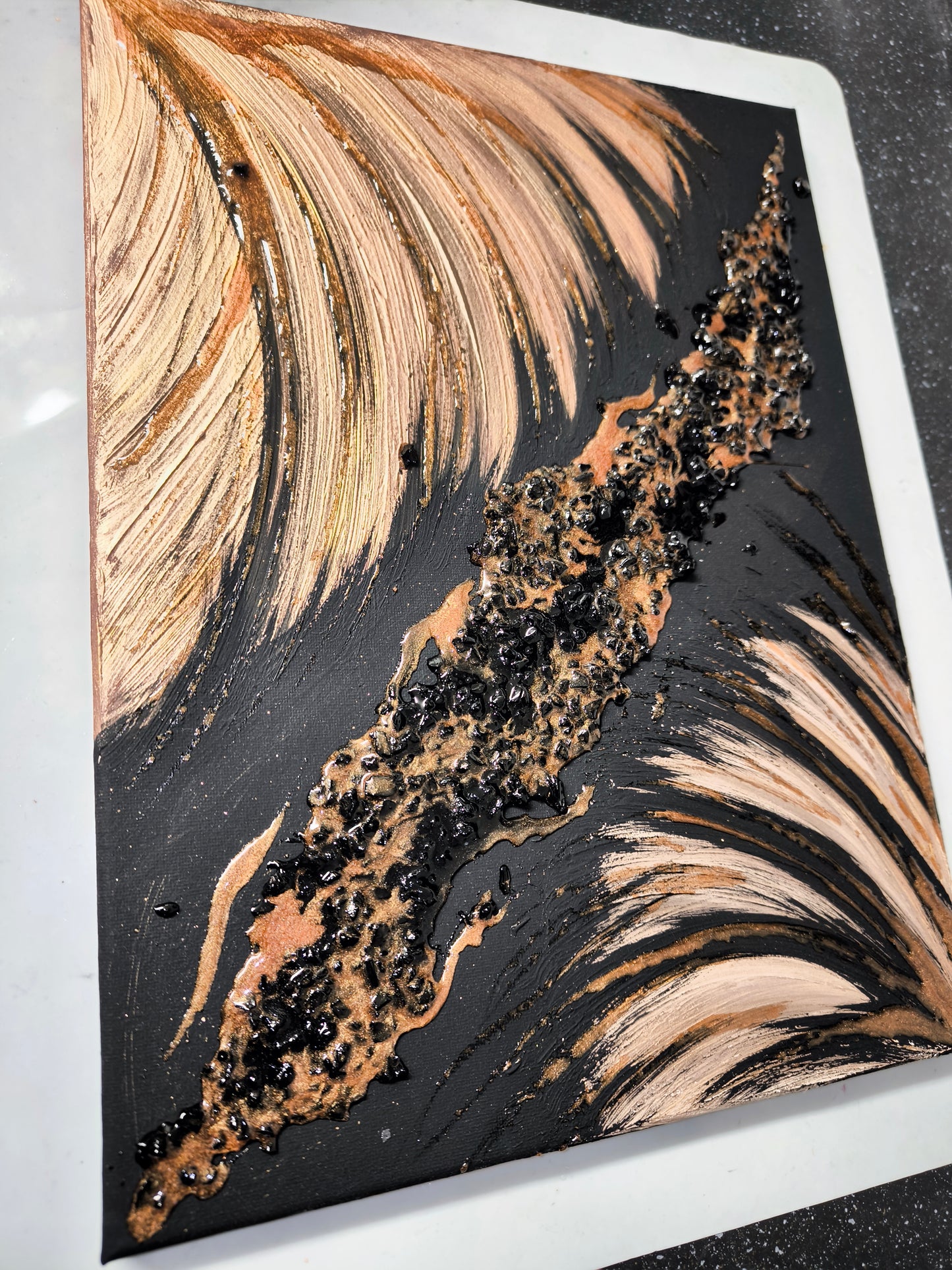 Edelstein Bild Schungit Schweif