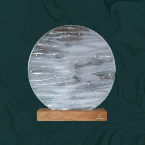 Dekorationsplatte 3D geriffelt silber