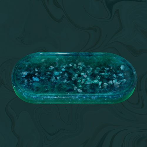 Wassersteinplatte oval blau